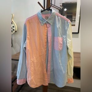 J. Crew broken-in Oxford regular fit button down long sleeve shirt. Multicolor.